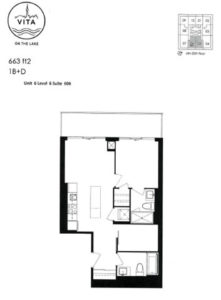 Vita - Floor Plan - 1B+D - 663sf