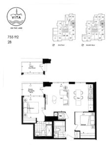 Vita - Floor Plan - 2B - 755sf