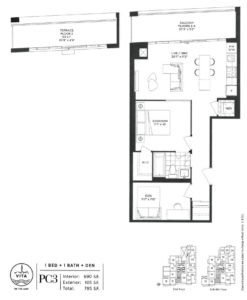 Vita - Floor Plan - PC3 - 690sf
